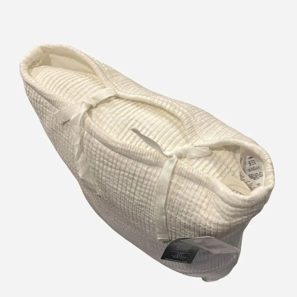 Lauren Ralph Lauren15x20 White Basket Weave Cotton Throw‎ Pillow